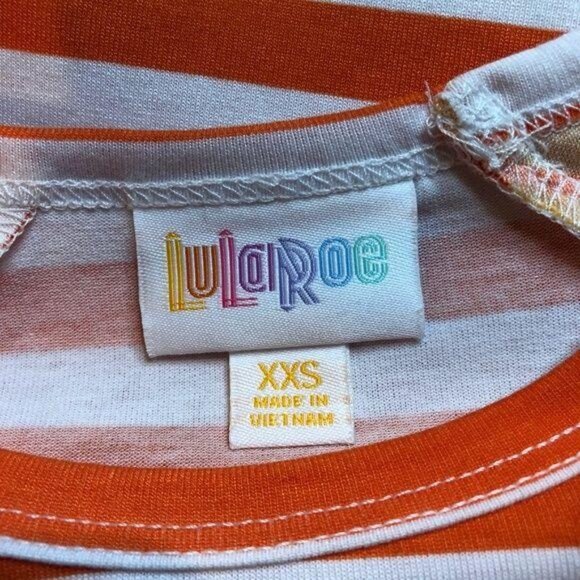 LuLaRoe Candy Corn Halloween Randy Tee Shirt XXS - Picture 3 of 5